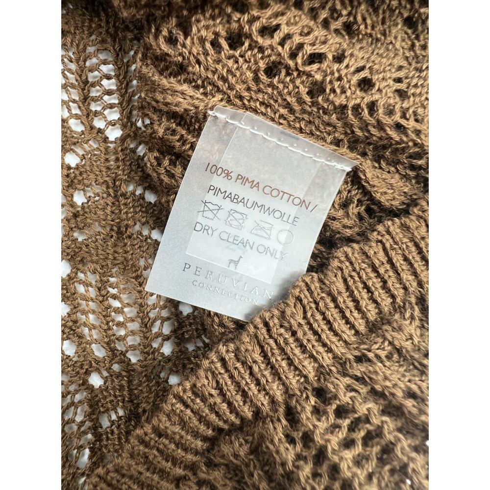 NWT Peruvian Connection Bonita Lace Top brown sz M - Picture 6 of 7